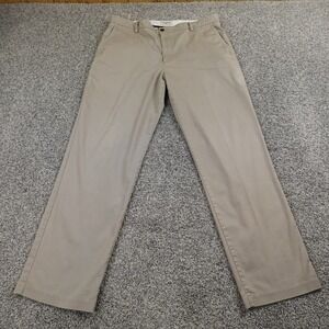 Dockers Pants Mens 38X34 Beige Chino Trouser Straight Flat Front Work Stretch